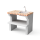 MOVELAR - Module plan de travail Maipu brique/béton avec évier