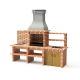 MOVELAR - Barbecue préfabriquée pour bois et charbon Modèle Luxor Royal - Outdoor Kitchen (277 x 70 x 262 cm)