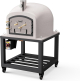TUOZI - Four a bois exterieur en beton modele KITAWAY (Blanc - 120 x 120 x 170 cm) - Isole avec liege et 3 couvertures ceramiques - REF: T00053