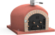 MOVELAR - Four a bois exterieur en beton modele VESUVIUS (Bordeaux - 120 x 120 x 85 cm) - Isole avec liege et 3 couvertures ceramiques - REF: 7013