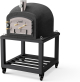 TUOZI - Four a bois exterieur en beton modele KITAWAY (Noir - 120 x 120 x 170 cm) - Isole avec liege et 3 couvertures ceramiques - REF: 4090