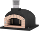 MOVELAR - Four a bois exterieur en beton modele OLYMPUS MONS (Noir - 130 x 130 x 82 cm) - Isole avec liege et 3 couvertures ceramiques - REF: M00546