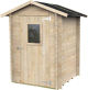 Abri de Jardin en Bois 2,1 m² ALCE Bh19 Hobby 146x146 cm avec Porte avec Fenêtre et Plancher OSB3