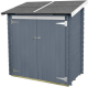 Abri Adossé en Bois 1,3 m² ALCE Bh16 Ambrogio 155x85 cm Gris avec Porte Double et Plancher OSB3