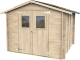 Abri de Jardin XL en Bois 6,1 m² ALCE Bh19 Hobby 248x248 cm avec Porte Double avec Fenêtre et Plancher OSB3