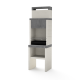 TUOZI - Barbecue en maçonnerie pour charbon Modèle PLAN 0 MAX (Gris/Blanc - 59 x 47 x 192 cm)