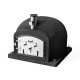 TUOZI - Four a bois exterieur en beton modele KITAWAY (Noir - 100 x 100 x 65 cm) - Isole avec liege et 3 couvertures ceramiques - REF: 4079