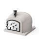 TUOZI - Four a bois exterieur en beton modele KITAWAY (Blanc - 100 x 100 x 65 cm) - Isole avec liege et 3 couvertures ceramiques - REF: 4079/2