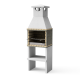 MOVELAR - Barbecue préfabriqué pour bois et charbon Modèle Zon Deluxe (Gris et brique réfractaire - 62 x 46 x 190 cm) REF: M00190